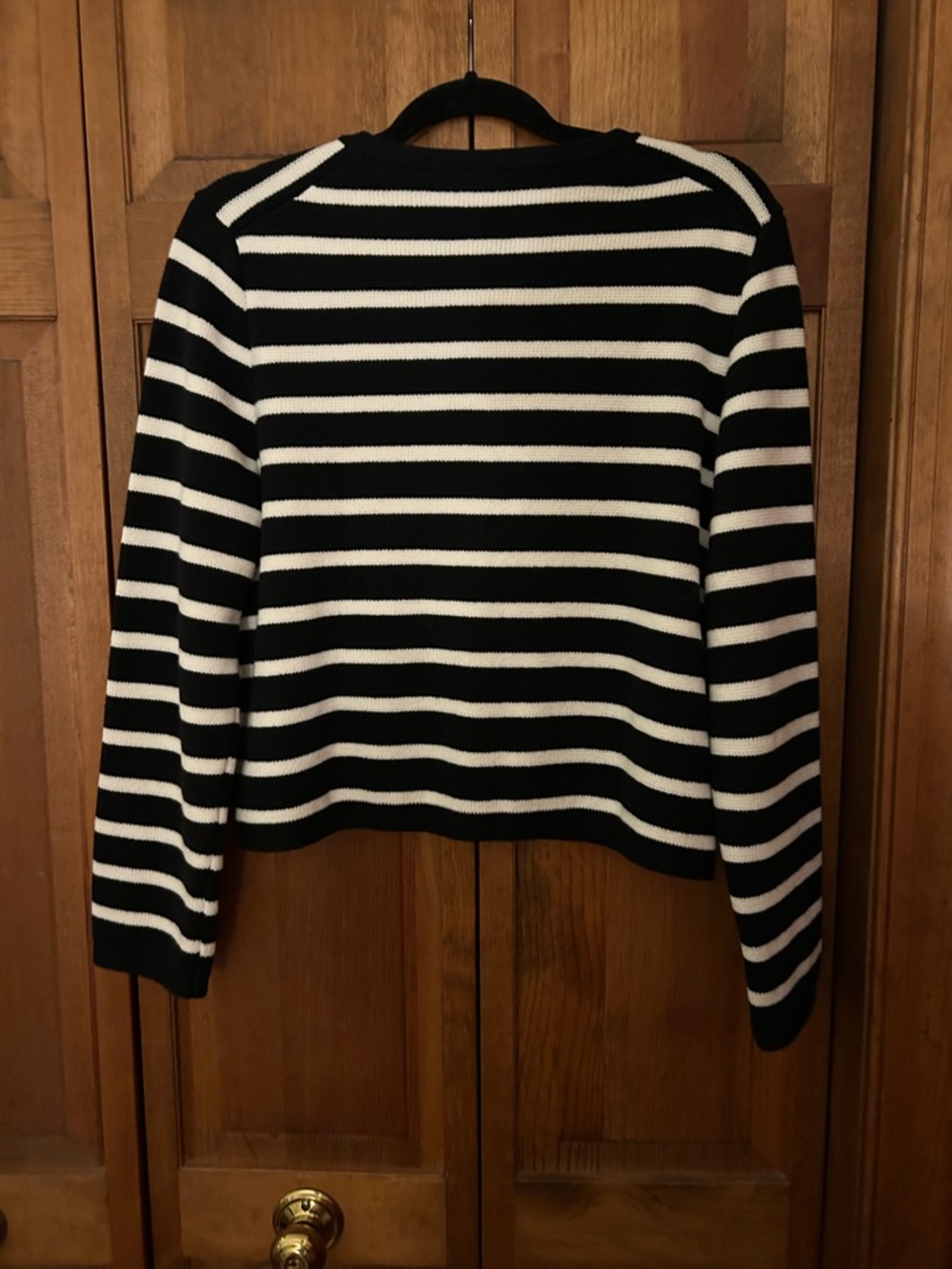 J. Crew Women’s L Preppy Classic Minimalist Striped Black White Emilie Cardigan - Picture 11 of 16